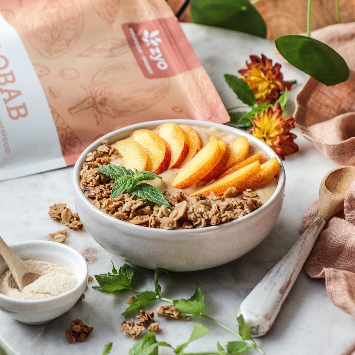 Peach Smoothie Bowl with Baobab (Creamy & Healthy Recipe)